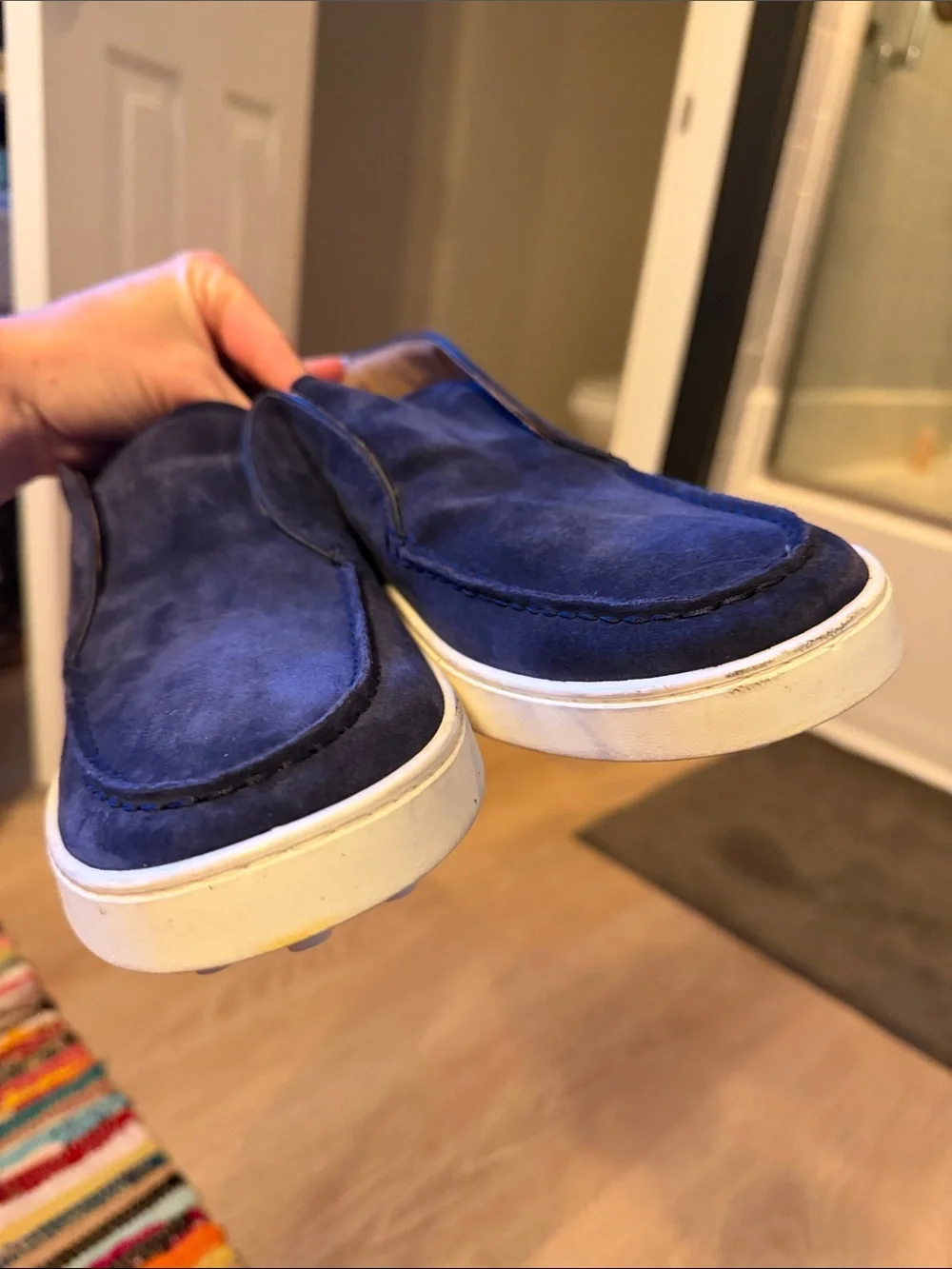 Tod’s Men’s Size 7 Navy Blue Suede Slip-On Loafers Sneakers Italian Luxury